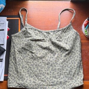 American Eagle Outfitters Olive Leopard Print Cami